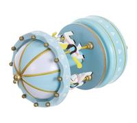 LIFKOME Carillon Giostra Cavalli Blu Meccanico Carica Manuale con Suono Castle in The Sky Decorazione Rotante per Festa e Camera Ragazza Regalo Musicale Natalizio Senza Batterie