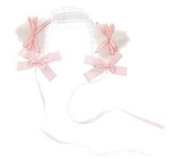 LIFKOME Cat Ears Lace Headband with Bow Cute Japanese Style Hair Accessory for Cosplay Halloween Parties and Tea Parties Comfortable Fit for Women and Girls