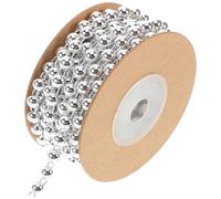 LIFKOME Catena di Perline di Cotone ABS 6mm X 5m, Ghirlanda di Perline Semicircolari per Creazione Gioielli Fai da Te, Filato per Collane e Braccialetti Artigianali, Decorazione Moda