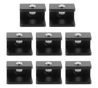 LIFKOME Clip per Mensole in Vetro Nere 8 Pezzi Morsetto Quadrato Resistente per Ripiani Sospesi in Bagno Cucina e Soggiorno Supporto Durevole e Facile da Installare