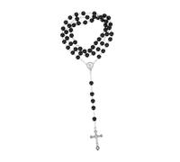 LIFKOME Collana Ciondolo A Croce E Perle Di Rosario Per Donna E Uomo Design Semplice E Delicato Adatto A Diversi Occasioni
