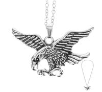 LIFKOME Collana Ciondolo Falco per Uomo, Lega Color Argento, Design Vintage Delicato e D’effetto, Idea Regalo per Laurea o Compleanno