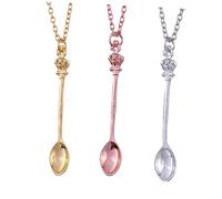 LIFKOME Collana Con Ciondolo A Forma Di Cucchiaino Da Tè Con Da 3 Pezzi Per Donne Con Catena Per Clavicola Decorazione A Forma Di Cucchiaio Stile Per Festival O Occasioni Speciali