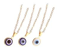LIFKOME Collana Occhio Turco 3pezzi in Lega Pendente Occhio Malvagio Oro, Collana Gioiello da Donna per Protezione e Fortuna, Stile Unico Decorazione Interna Colore Casuale