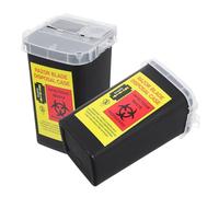 LIFKOME Contenitore per Lame da Barba Nero in Plastica 2 Pezzi, Leggero e Portatile Scatola Riciclaggio Lamette per Barbershop e Uso Personale