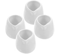 LIFKOME Contenitori per Sugo in Ceramica Bianca Set 4 Pezzi, Versatori con Beccuccio da 50ml per Salsa e Condimenti, Adatti a Ristoranti Occidentali e Catering Professionale