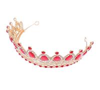 LIFKOME Corona da Sposa Rossa in Rame Decorazioni di Strass e Gioielli, Accessorio Delicato e Romantico per Chioma da Cerimonia Donna