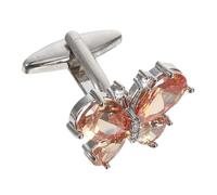 LIFKOME Cufflinks Farfalla, Bottoni per Polsini in Rame e Zircone, Stile Francese, per Uomini e Donne, per Riunioni di Lavoro ed Eventi Formali