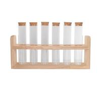 LIFKOME Espositore Tubetti in Vetro e Legno per Cucina e Casa Porta Chicchi di Caffè e Tè Profumato Multifunzionale Supporto Pratico e Liscio per Bar e Ristoranti