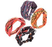 LIFKOME Fasce per Chioma Africane Larghe Annodate da Donna Set 4 Pezzi Elastico Antisudore Fascia Sportiva e Yoga Stile Retrò per Uso Quotidiano e Acconciature Diverse