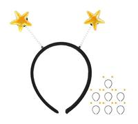 LIFKOME Fasce per Chioma Antenna a Stella Dorata Set da 8 Pezzi, Cerchietti a Forma di Stella per Feste di Carnevale e Compleanno, Accessori Riutilizzabili per Costume e Party a Tema