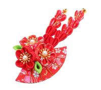 LIFKOME Fermaglio Per Capelli Giapponese in Stile Kimono Con Nappe Floreali Ornamento Per Capelli Donna Ricamati Per Cosplay e Feste