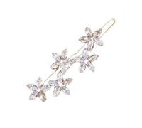 LIFKOME Fermaglio per Chioma Elegante con Cristalli Brillanti e Metallo, Design a Fiore Dorato, Leggero e Semplice, come Accessorio Regalo per Acconciature Quotidiane