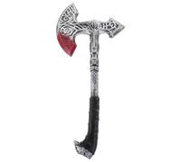 LIFKOME Finta Realistica Strumento da Guerra Viking Argento e Marrone Prop Durevole per Costume Halloween Accessorio Medievale per Feste Tema e Spettacoli Teatrali