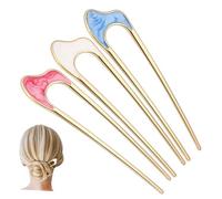 LIFKOME Forcine per Chioma Francesi a Forma di U in Lega, Set da 3 Pinze per Chignon Vintage per Chioma Spessi, Accessori Eleganti per Acconciature Quotidiane e Occasioni Speciali