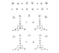 LIFKOME Gemme per Viso Autoadesive in Resina e Plastica, Foglio Unico Resistente All'usura Brillanti Effetto Gioiello per Trucco e Decorazione Viso e Unghie