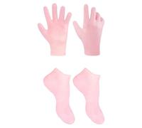 LIFKOME Guanti Idratanti Mani e Calzini per Calli, Set 2 Pezzi, Rosa, Taglia l (38-40), Cura Piedi e Prevenzione Ragadi, Adatto a Pelle Secca e Screpolata