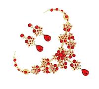 LIFKOME insieme della collana di nozze elegant lady-era gioglielli jewelry charms present gioelli gioielli da sposa di gioielli per la sposa orecchini e collana da sposa Diamante rosso