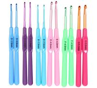 LIFKOME Kit Uncinetti Metallico 12 Pezzi Set Per Uncinetto Antiscivolo Infila Ago