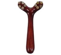 LIFKOME Massaggiatore Viso in Legno di Naturale Y Forma di Corno Bastone Massaggio Ergonomico per Assorbimento Crema Stimolazione Punti Acupressione e Sollevamento Mento Strumento