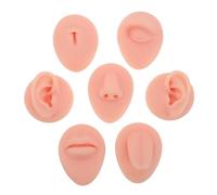 LIFKOME Modelli di Parti del Corpo in Silicone Realistiche per Pratica Piercing Include Viso Orecchie Naso Lingua Ombelico per Addestramento e Visualizzazione Gioielli