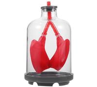 LIFKOME Modello di Polmone Due Sacche, Diaframma in Gomma | Cassa Trasparente Rossa, Plastica e Gomma, Ausilio Didattico per Biologia, Dimostrazione della Funzione Polmonare