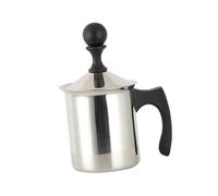 LIFKOME Montalatte Resistente in Acciaio Inossidabile Manuale da 400ml Doppio Filtro e Pompa per Cappuccino e Decorazioni di Caffè