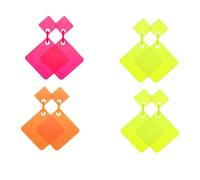 LIFKOME Orecchini Alla Moda in Acrilico 4 Paia Di Pendenti Geometrici Per Donna Orecchini Gialli E Arancioni E Rosati Gioielli Decorativi