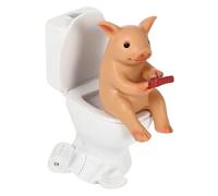 LIFKOME Ornamento a forma di piccolo maiale in resina design classico decorazione casa ufficio giardino piccola scultura maiale fresco e semplice per tavolo e mensola