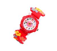 LIFKOME Orologio Da Polso Per Ragazzo Ragazza Cartoon Con Design Di Fiore Orologio Per Ragazzi e Ragazze Rosso