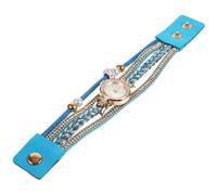 LIFKOME Orologio Da Polso Perle Per Donne Design Vintage Elegante Con Cinturino Pu Serpentino Orologio Al Quarzo Per Compleanni e Occasioni Speciali Colore Blu
