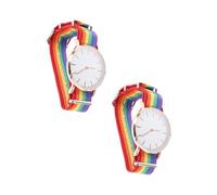 LIFKOME orologio dal design arcobaleno orologio di moda gay arredamento neutro polso dell'orgoglio gay unisex da banda femminile alla moda