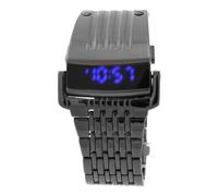 LIFKOME Orologio Digitale Da Uomo Con Display Led Blu e Data Design Unico Inossidabile e Lega Resistente Nero