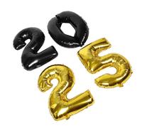 LIFKOME Palloncini Foil Numeri Nero Oro per Decorazioni Capodanno Festa Anno Eleganti e Resistenti