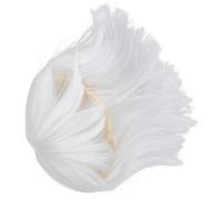 LIFKOME Parrucca Donna Bob Bianca con Frangia Naturale Capelli Sintetici Dritti Resistenti al Calore Parrucca Corto Media per Cosplay Halloween e Uso Quotidiano