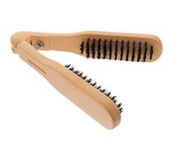 LIFKOME Pettine Lisciante in Setole Di Maiale Per Piastra Chioma Manuale Senza Elettricità Antistatica Per Massaggio Cuoio Capelluto e Chioma Sani Colore Cachi
