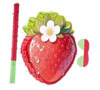 LIFKOME Pinata Fragola Rossa per Festa Completo con Bastone e Bendatura Decorazione Estiva per Compleanno Tema Fragola Gioco Interattivo con Portafestoni per Caramelle