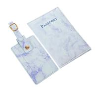 LIFKOME Porta Passaporto in Pu Marmorizzato Leggero Con Custodia Protettiva e Etichetta Bagagli Per Viaggi Multifunzionale Per Passaporto Carte Imbarco e Identificativi Design Portable