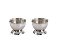 LIFKOME Porta Uovo alla Coque in Acciaio Inox, Supporto 2 Pezzi da Tavola | Mantiene L’Uovo Sodo Verticale, Struttura Infrangibile e Portatile, Design Moderno Color Argento per Cucina e Sala da Pranzo