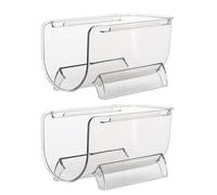 LIFKOME Portabottiglie per Vino 2 Pezzi Impilabile Stile Cassetto in Pet Trasparente, Supporto per Bottiglie da Tavolo e Frigorifero, Design Semplice e Generoso
