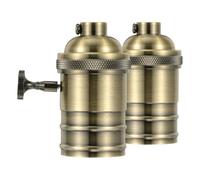 LIFKOME Portalampada E27 con Interruttore a Manopola On/off 2 in Alluminio e Rame Vintage per Lampade a Sospensione e Decorazione Casa