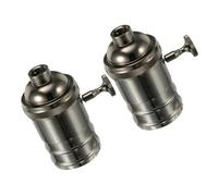 LIFKOME Portalampada E27 Vintage in Alluminio e Rame con Interruttore On/off, 2 Pezzi, Supporto Resistente al Calore per Lampade Sospensione e Arredamento Casa