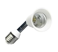 LIFKOME Portalampada Prolunga per Lampadina E27/e14/gu10 in Metallo e Pbt Base Estensibile e Snodabile per Illuminazione Regolabile, Adattatore Compatibile per Uso Domestico (