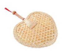 LIFKOME Rustico Ventagli Decorativi Rustici Tessitura Fan Tessuto Intrecciata Ventaglio Intrecciato in Rafia Naturale Palmare Artigiano Paglia Portatile Grano Cannuccia