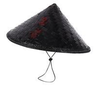 LIFKOME Samurai Cappello Cappello 36 Cm Spadaccina Cappello Cosplay Cinese Bambù Cappello Giapponese Cosplay Cavaliere Cappello Nero Cappello Asiatico Cappello Cosplay Per