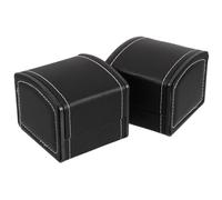 LIFKOME Scatola Portaorologi in Pu Nero 2 Pezzi Per Uomo Donna Organizzatore Per Gioielli Da Viaggio Supporto Per Orologi Singoli