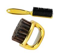 LIFKOME Set 2 Spazzole da Dorate per Pulizia Collo e Barba Manico ad Anello in Abs e Nylon, Strumento Versatile e Delicato per Taglio Chioma e Styling Maschile