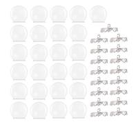 LIFKOME Set 30 Pezzi Pendenti a Sfera in Vetro Trasparente 25mm con Apertura 15mm e Corona Argentata, Mini Palla di Vetro Vuota per Gioielli Fai da Te, Decorazioni Creative per Accessori