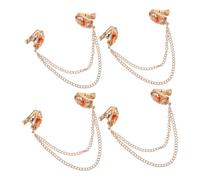 LIFKOME Set 4 Fermagli per Sciarpe e Scialli con Catena a Clip Vintage da Donna, Fermagli per Maglioni e Camicie con Stampa Floreale Stile Palazzo, Accessori Eleganti per Ufficio e