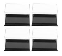LIFKOME Set 4 Scatole Trasparenti per Minerali in Plastica, Contenitori Impilabili Struttura Robusta per Conservazione e Esposizione di Campioni e Gioielli in Vita Quotidiana